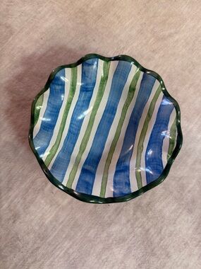 Mackenzie Childs Hand-Painted Scalloped Ceramic Bowl PRICE FIRM